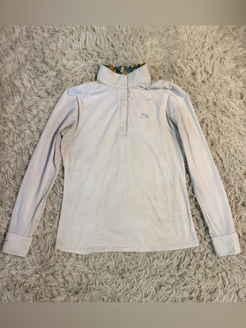 Women’s Medium White RJ Classics Long Sleeve Horseback Riding Show Shirt